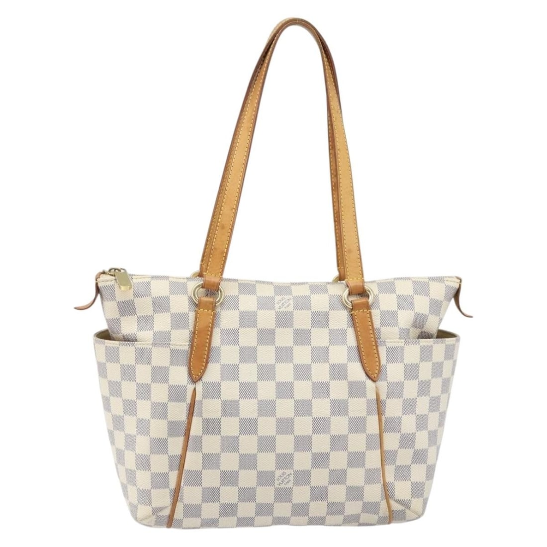 Damier Azur Canvas Totally Tote by Louis Vuitton Blue 34cm: Damier Azur Canvas Totally Tote by Louis Vuitton Blue 34cm This Louis Vuitton Totally Handbag features the iconic Damier Azur canvas in blue, designed for women. The bag is crafted in France and showc