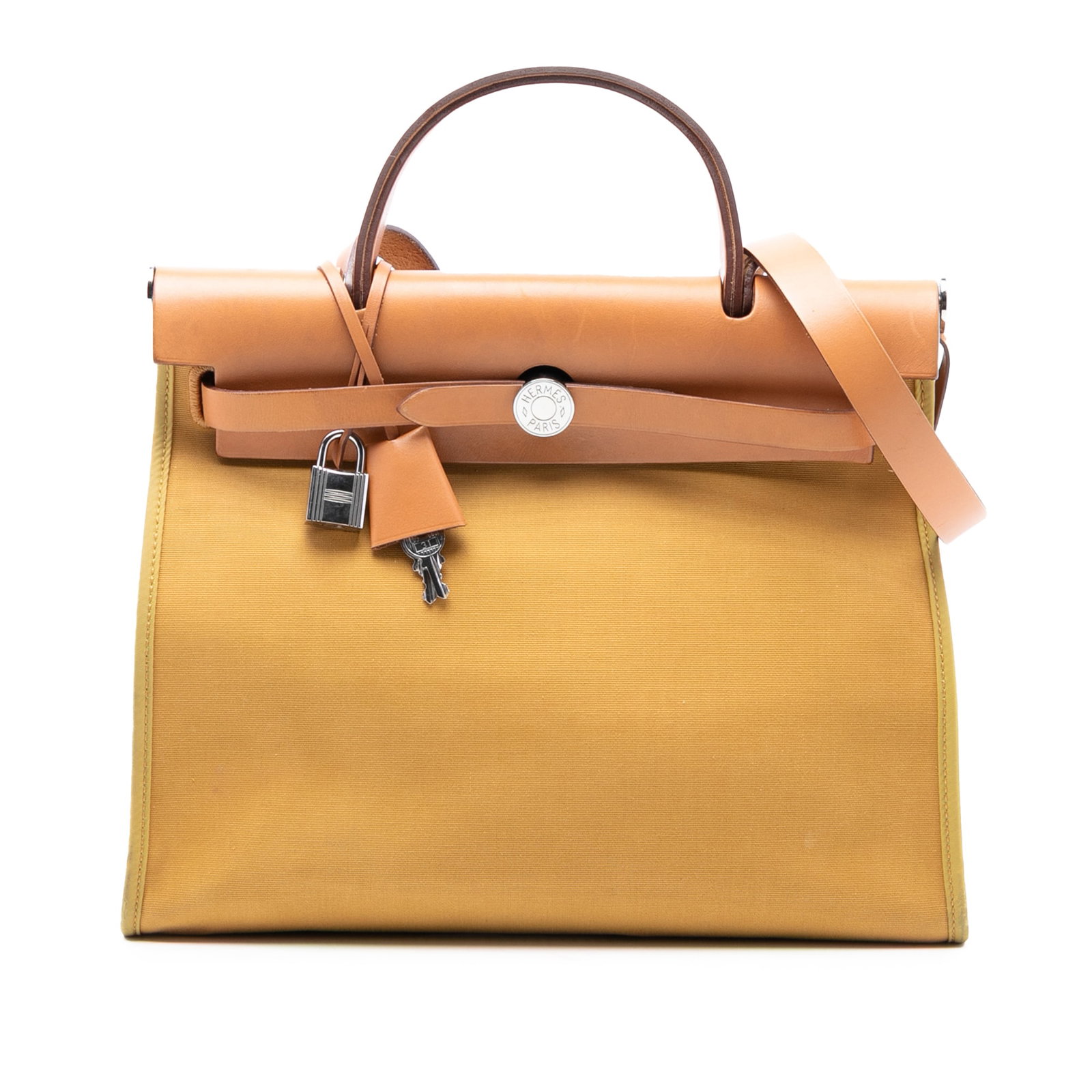 Herbag Zip 31 Yellow Canvas Shoulder Bag with Leather Trim by Hermes (1 of 8)