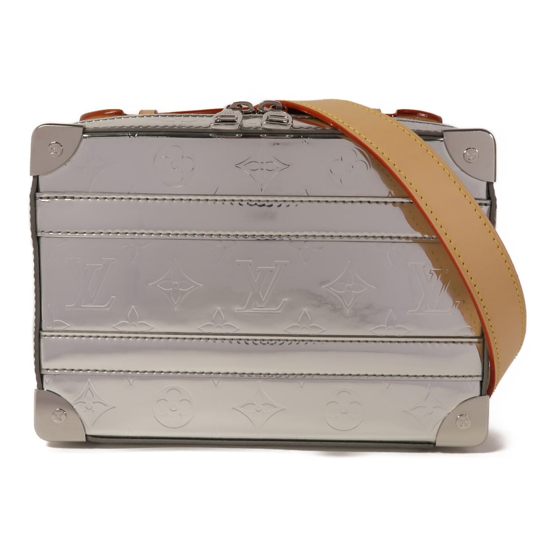 LOUIS VUITTON Soft Trunk M45885 2 Way Bag Silver Hardware: LOUIS VUITTON Soft Trunk M45885 2 Way Bag Silver Hardware This elegant Louis Vuitton Soft Trunk M45885 is a versatile 2-way shoulder bag crafted from high-quality PVC in a stunning silver color. With 