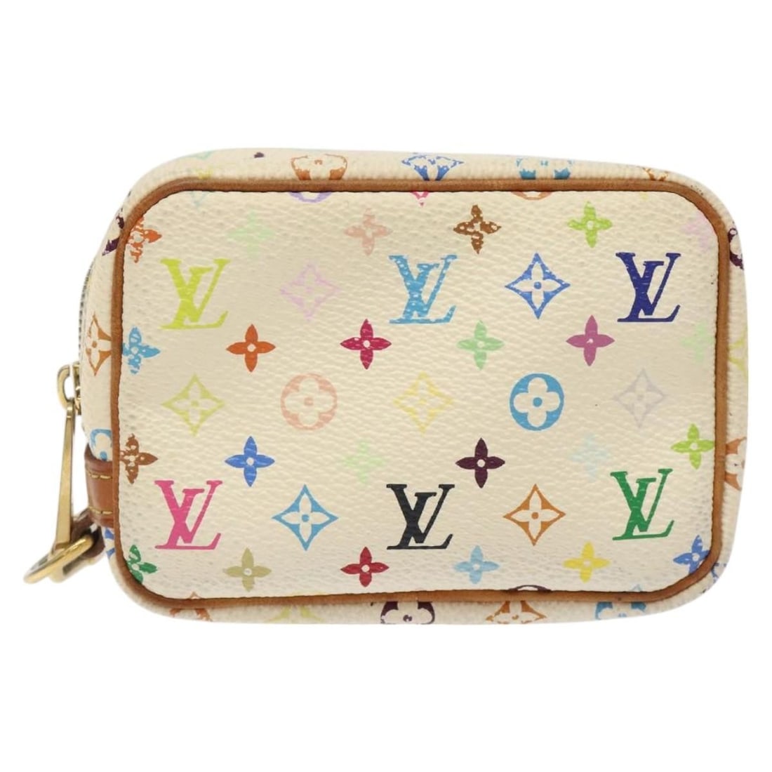Louis Vuitton Wapiti Monogram Canvas Pouch Multicolor Small Bag: Louis Vuitton Wapiti Monogram Canvas Pouch Multicolor Small Bag This is a pre-owned Louis Vuitton Wapiti Trousse Pouch crafted in multicolour monogram canvas. Designed for women, it features a compact