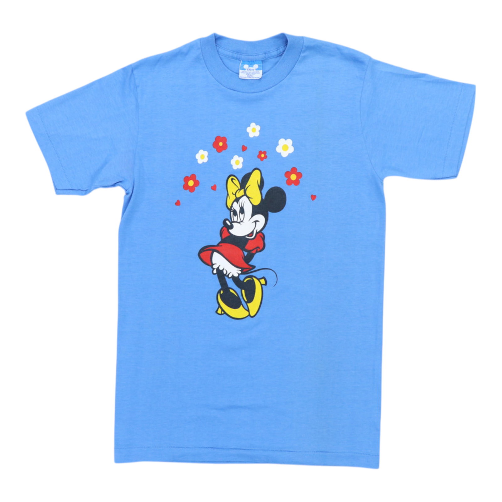 Vintage 1980s Blue Minnie Mouse Disney Poly Cotton T Shirt (1 of 4)