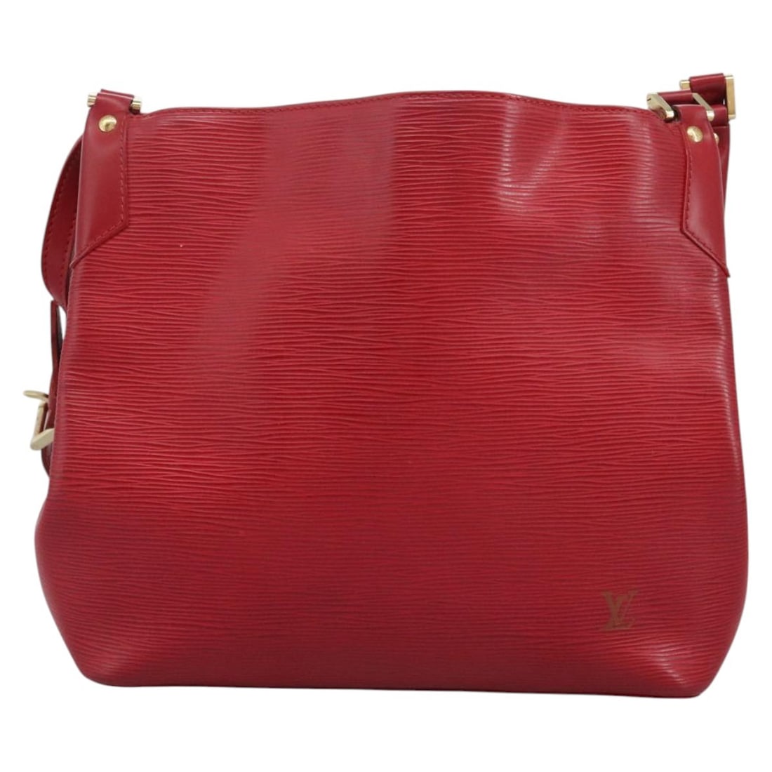 Red Epi Leather Mandara Shoulder Bag by Louis Vuitton: Red Epi Leather Mandara Shoulder Bag by Louis Vuitton This Louis Vuitton Mandara Handbag is crafted from red Epi leather and designed for women. Made in France, it features a structured silhouette wit