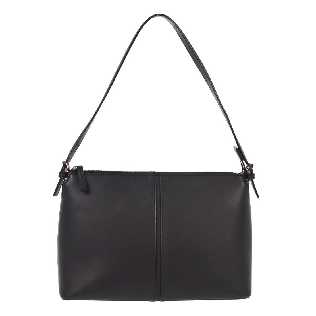 Burberry Medium Black Leather Shoulder Strap Bag with Inner Pockets: Burberry Medium Black Leather Shoulder Strap Bag with Inner Pockets This Burberry shoulder bag is crafted from black leather and features a medium-sized silhouette with a shoulder strap handle. Design