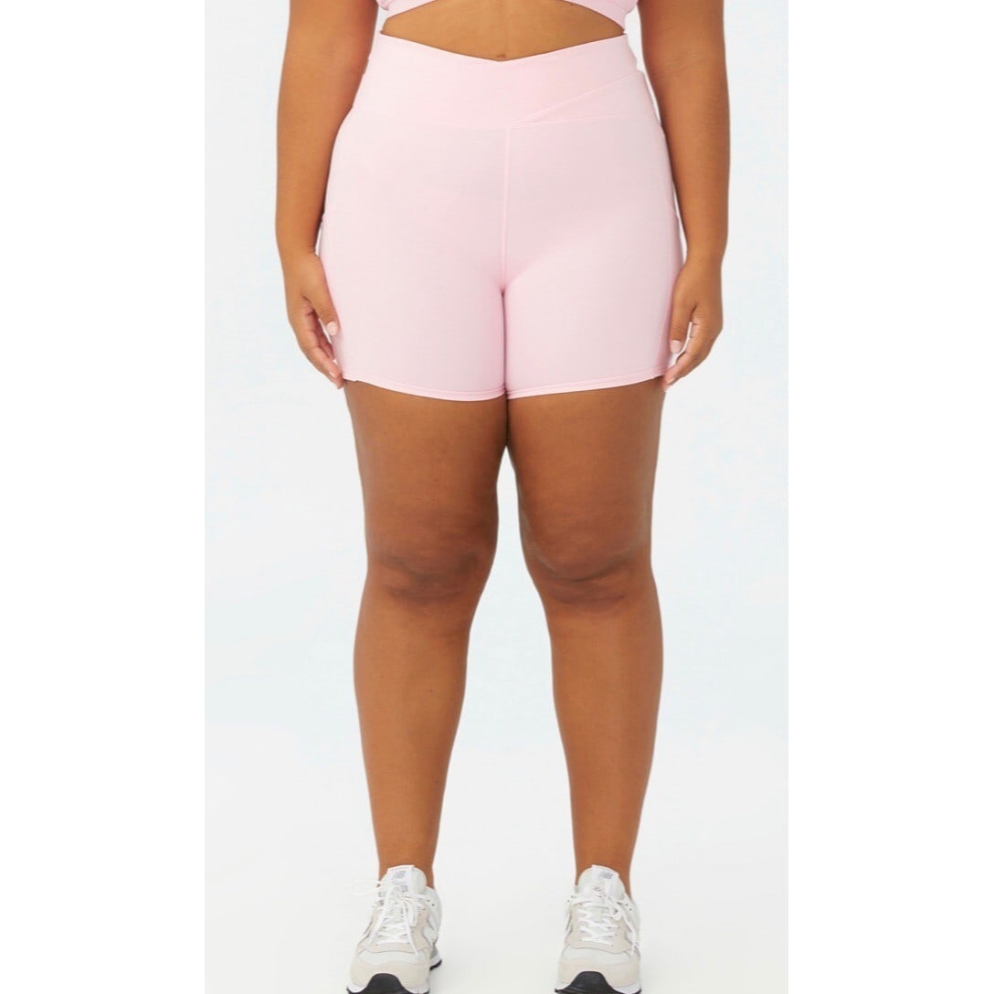 Cotton On Plus Size Curve Ultra Soft Pink Bike Shorts 22 with Pockets (1 of 1)