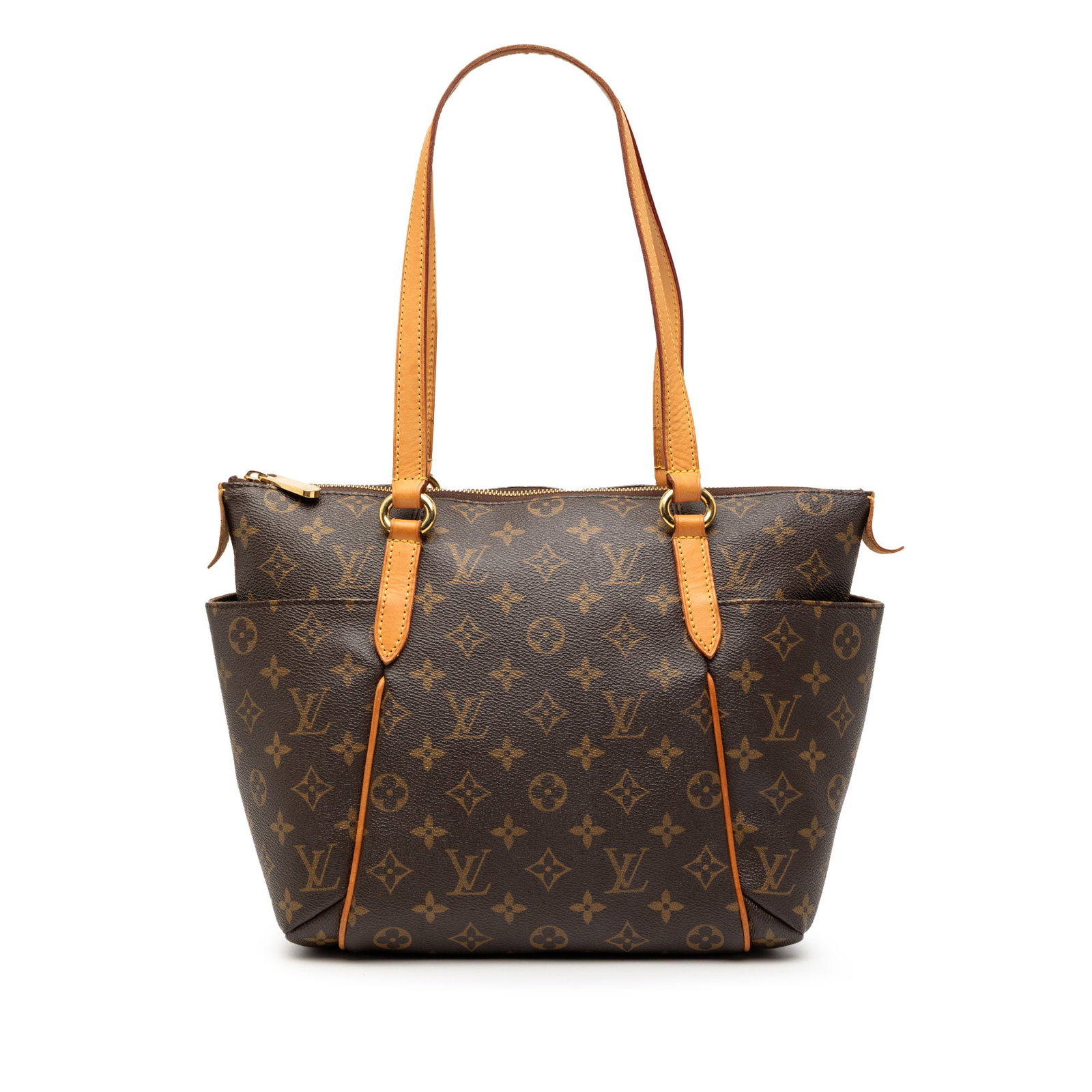 Louis Vuitton Brown Monogram Canvas Totally PM Shoulder Bag: Louis Vuitton Brown Monogram Canvas Totally PM Shoulder Bag The Louis Vuitton Monogram Totally PM features a classic monogram canvas exterior with flat vachetta leather shoulder straps, a top zip clos
