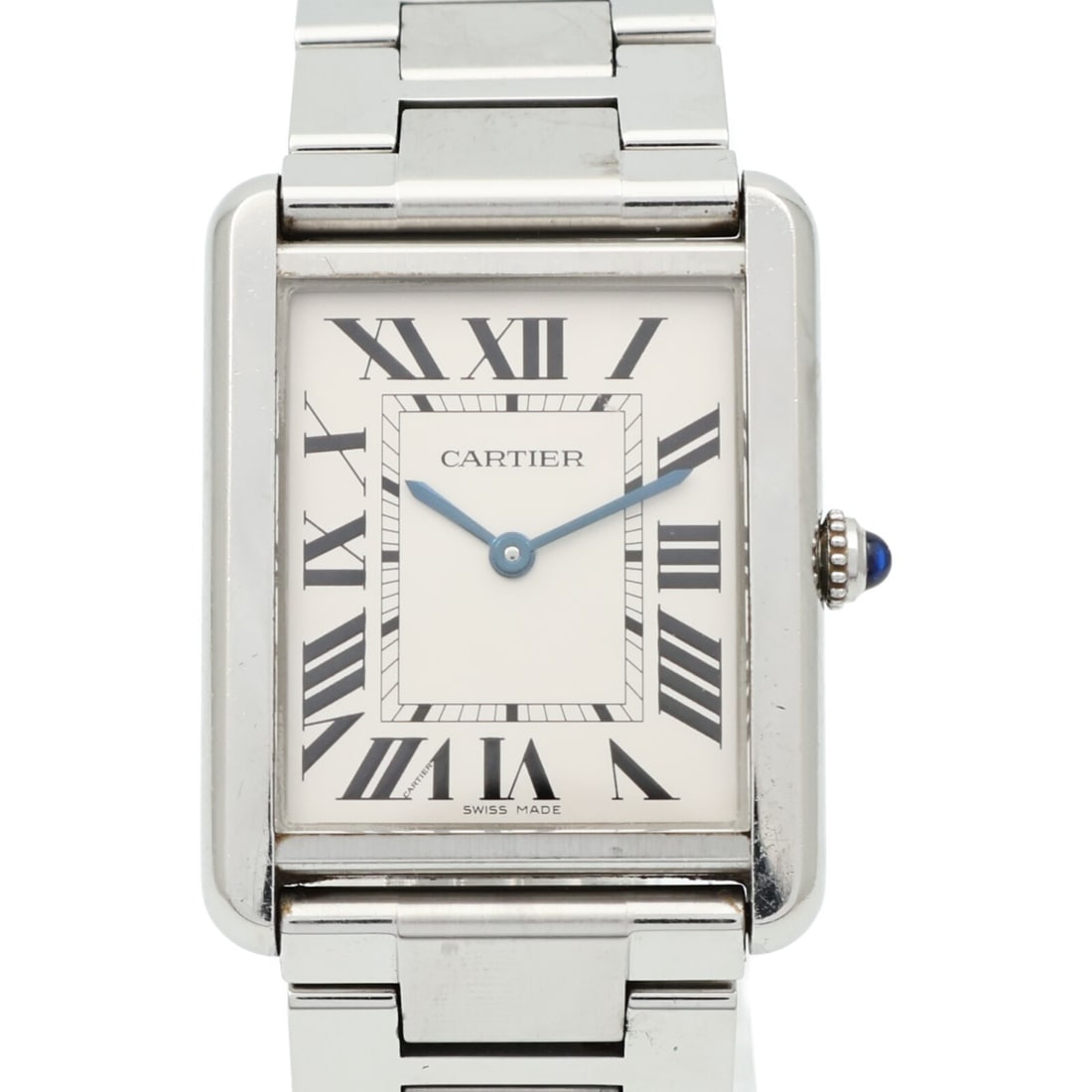 Cartier Tank Solo W5200014 Stainless Steel Quartz Unisex Wristwatch White Dial: Cartier Tank Solo W5200014 Stainless Steel Quartz Unisex Wristwatch White Dial This is a Cartier Tank Solo W5200014 wristwatch featuring a stainless steel case and band with a white dial. Designed for