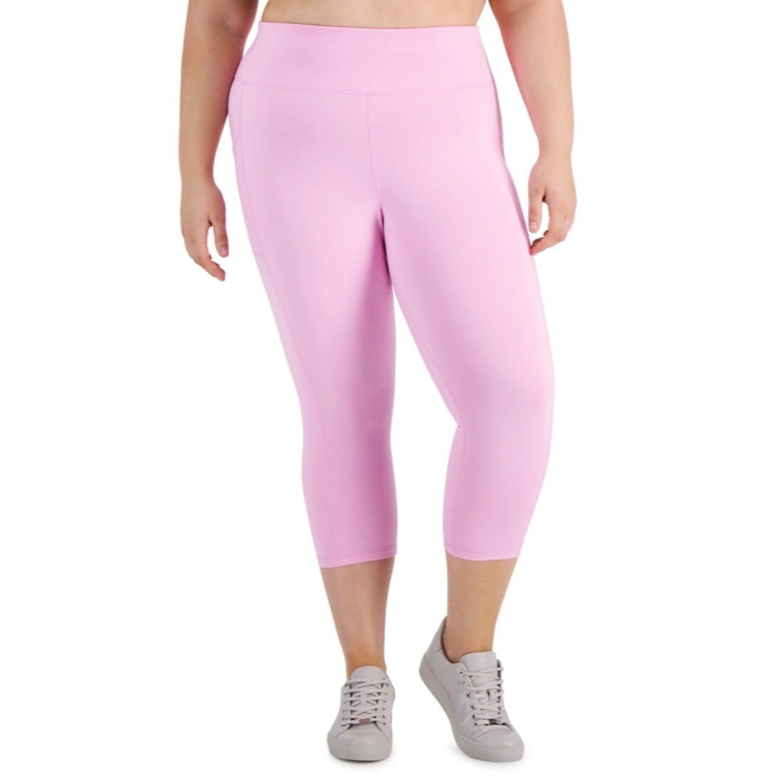 Id Ideology Plus Size Pink Stone Cropped Leggings with Pocket 2X (1 of 1)