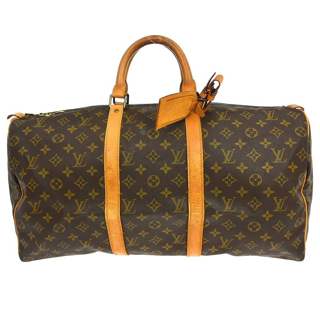 Louis Vuitton Monogram Canvas Keepall Unisex Travel Bag Brown: Louis Vuitton Monogram Canvas Keepall Unisex Travel Bag Brown This is a Louis Vuitton Keepall Bag crafted from signature monogram canvas in brown. Designed for unisex use, the bag features leather acc