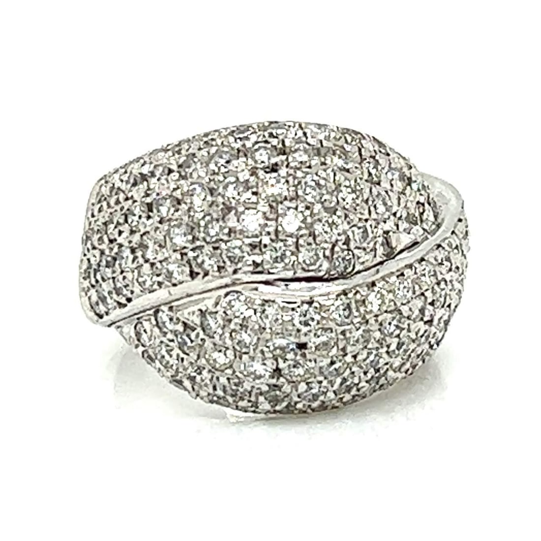 14K White Gold Diamond Ring 130 Stones 3.25 Ct F-H VS1-VS2 (1 of 4)