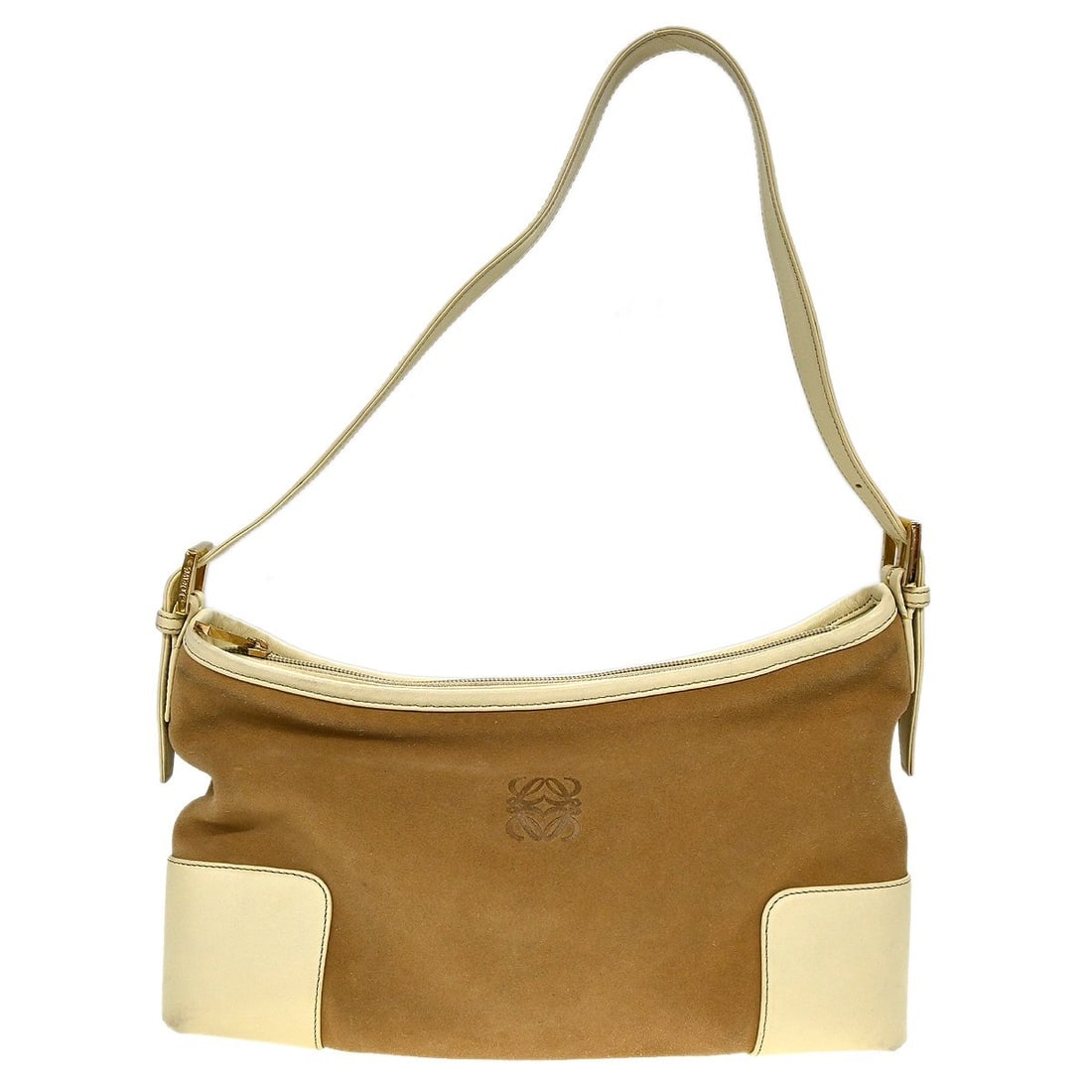Loewe Women's Beige Suede Shoulder Purse from Spain: Loewe Women's Beige Suede Shoulder Purse from Spain This Loewe shoulder bag features a beige suede exterior and offers a sophisticated design for everyday use. Crafted in Spain, it is designed for wom