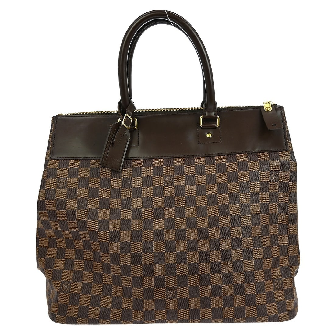 Louis Vuitton Greenwich PM Damier Canvas Large Brown Handbag N41165: Louis Vuitton Greenwich PM Damier Canvas Large Brown Handbag N41165 This Louis Vuitton Greenwich PM handbag features the signature Damier canvas leather exterior with a classic check pattern. It is de