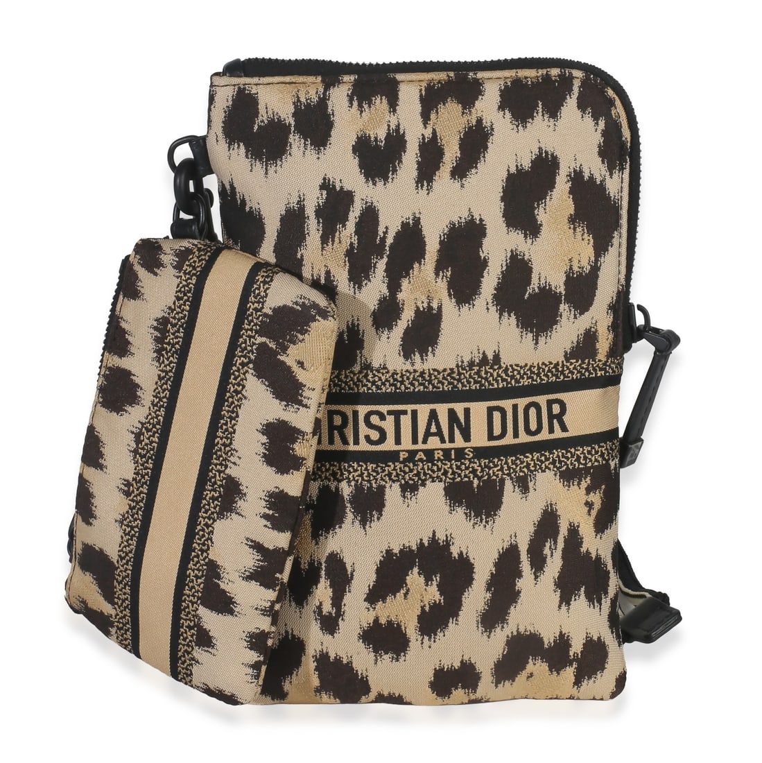 DiorTravel Pouch Set Beige Brown Mizza Leopard Fabric by Christian Dior: DiorTravel Pouch Set Beige Brown Mizza Leopard Fabric by Christian Dior This Christian Dior DiorTravel Pouch Set features a beige and brown Mizza leopard print in technical fabric. Designed for unisex