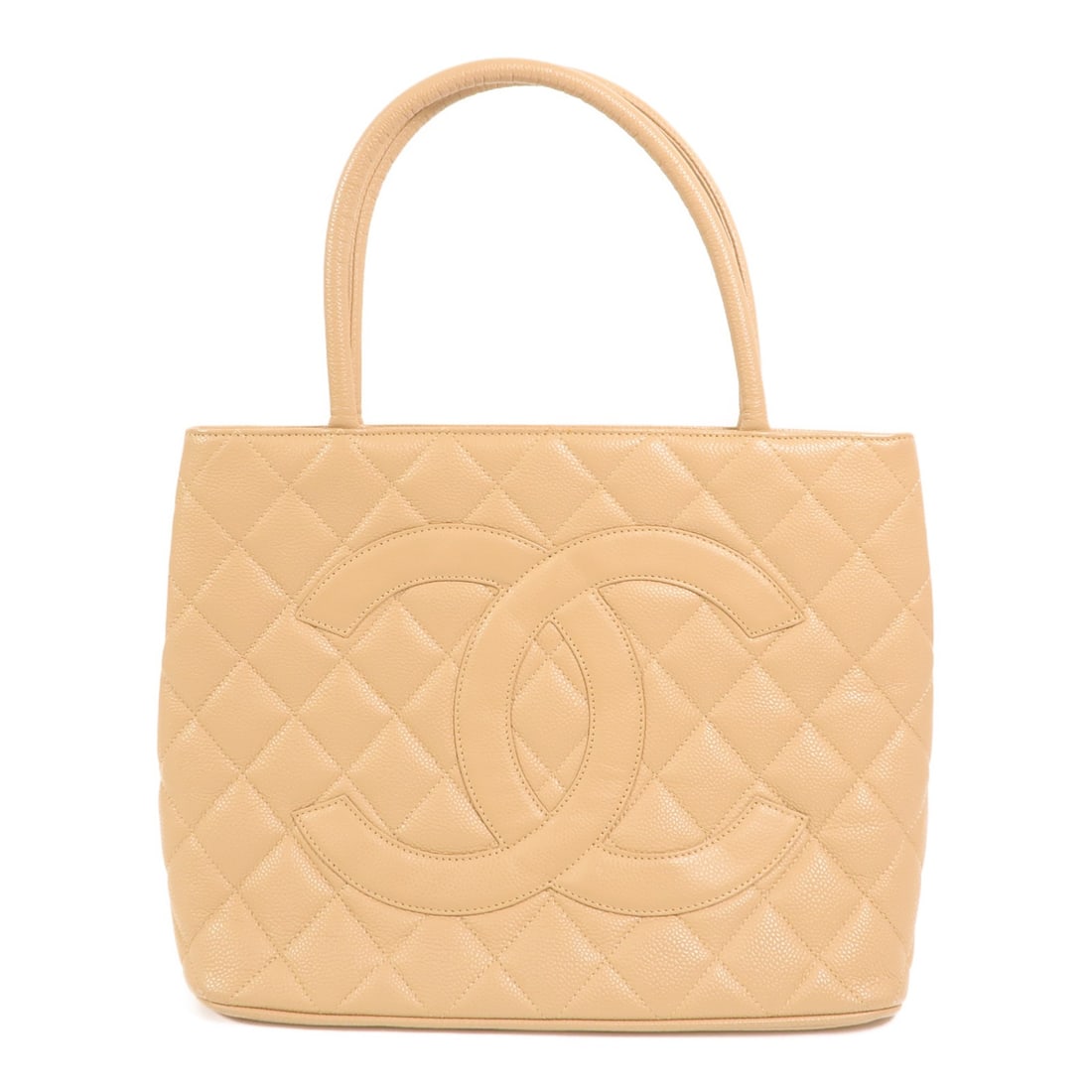 Beige Calfskin Vintage CHANEL Handbag with Gold Tone CC Hardware: Beige Calfskin Vintage CHANEL Handbag with Gold Tone CC Hardware This CHANEL vintage handbag features beige calfskin leather with a classic design. The bag is crafted for women and offers a regular si