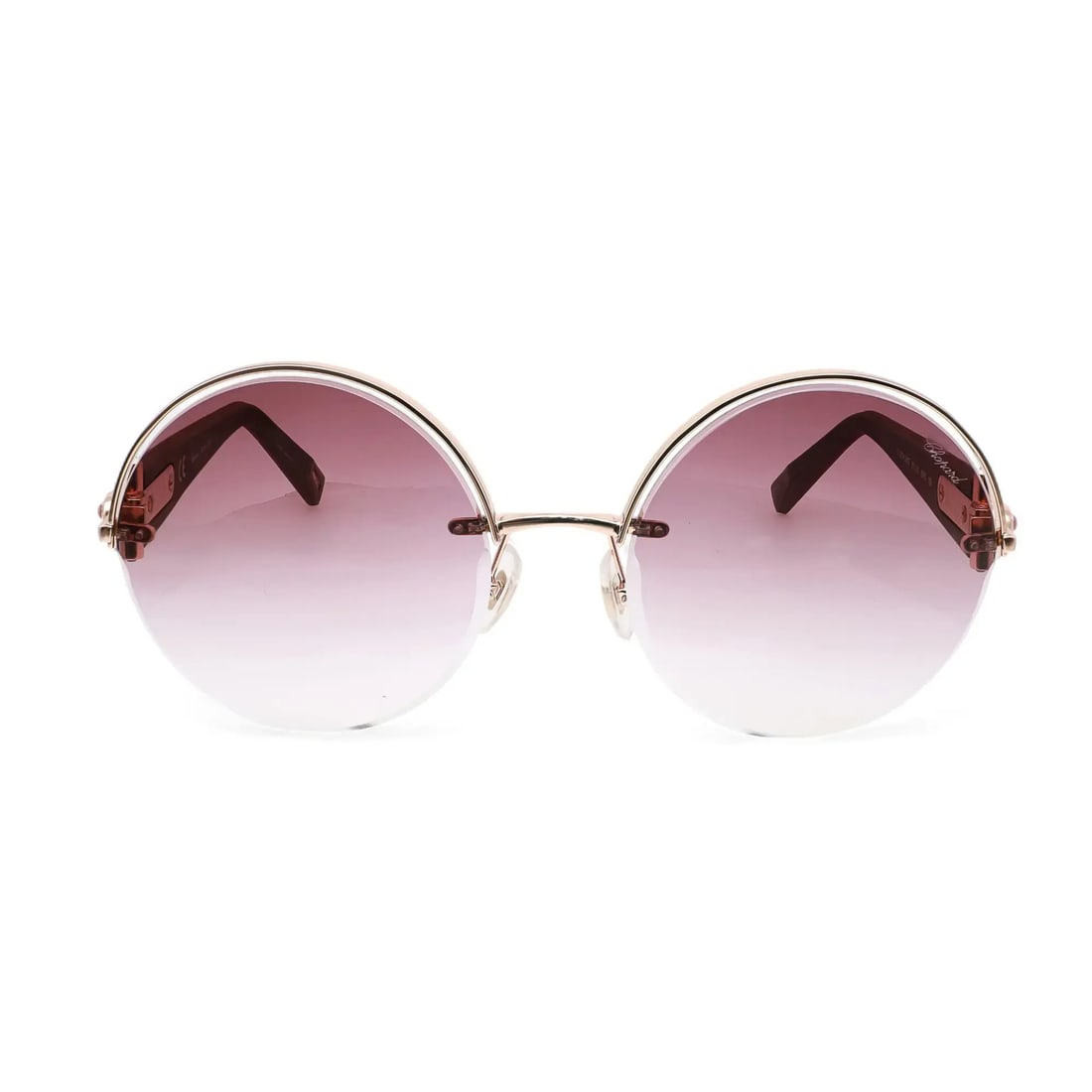 Chopard Sunglasses 95221-0472 Round Copper Gold Frame Brown Gradient Lenses (1 of 5)