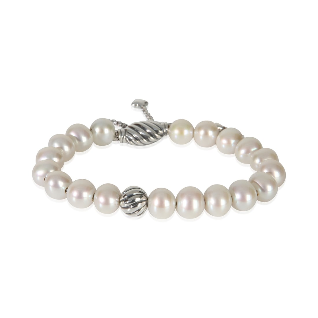 Spiritual Bead Bracelet in Sterling Silver with Pearl by David Yurman: Spiritual Bead Bracelet in Sterling Silver with Pearl by David Yurman This David Yurman Spiritual Bead bracelet features luminous white pearls and is crafted from 925 sterling silver. Designed for uni