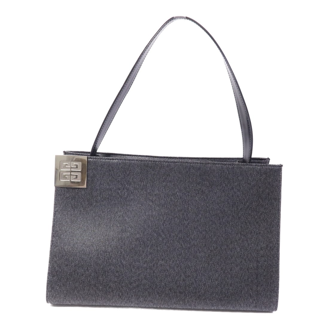 Givenchy Black Calfskin and Synthetic Fiber Women's Shoulder Bag: Givenchy Black Calfskin and Synthetic Fiber Women's Shoulder Bag This Givenchy shoulder bag for women features a sleek black exterior crafted from a blend of calfskin leather and synthetic fiber. Made