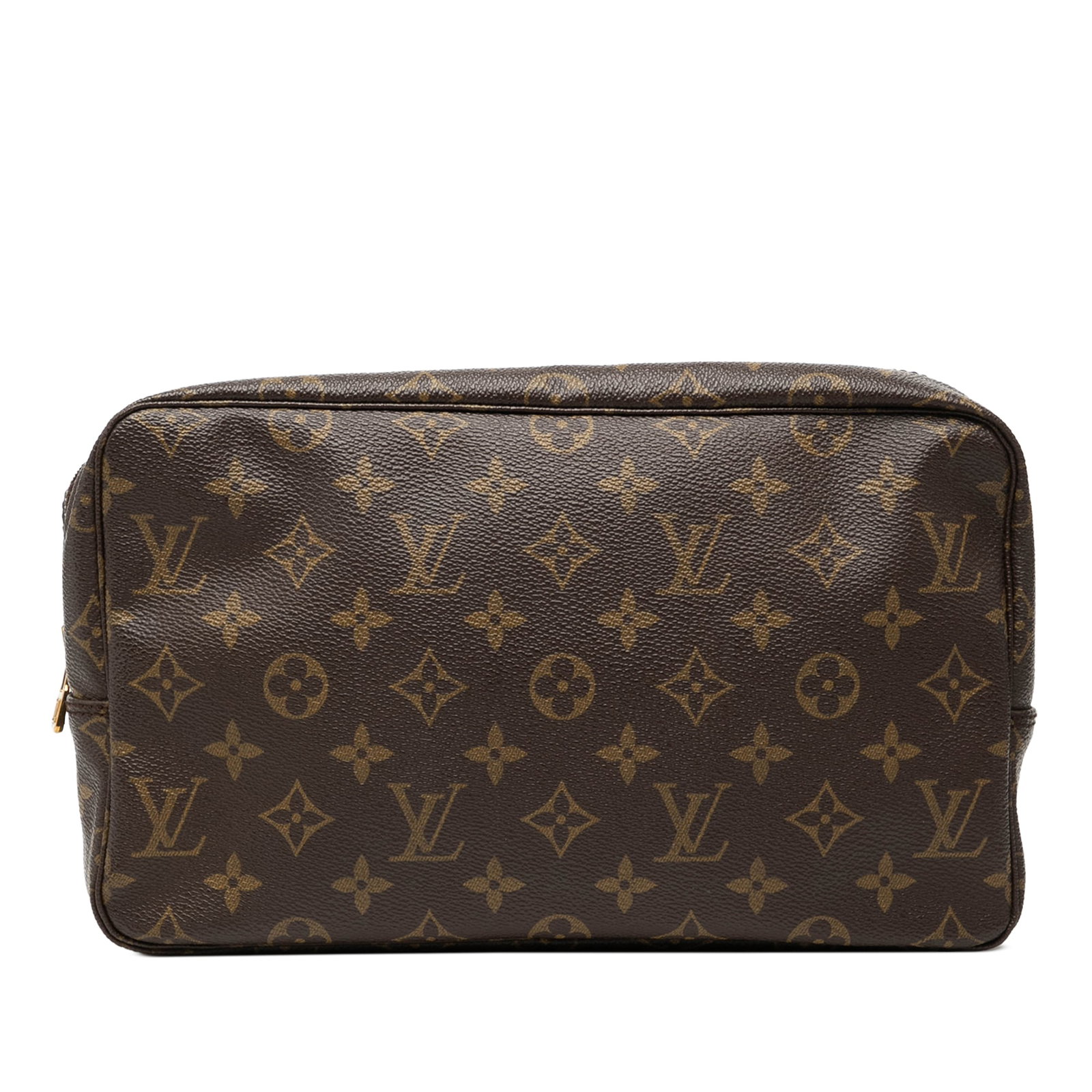 Louis Vuitton Monogram Canvas Trousse Toilette 28 Cosmetic Pouch: Louis Vuitton Monogram Canvas Trousse Toilette 28 Cosmetic Pouch The Louis Vuitton Monogram Trousse Toilette 28 is crafted from signature monogram canvas and features a top zip closure with an interio