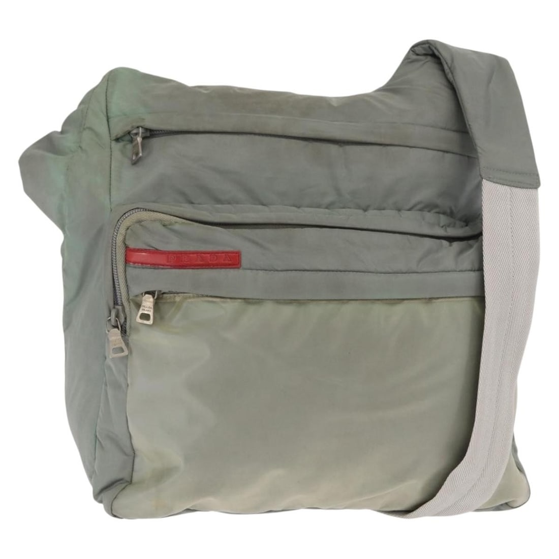 Prada Green Tessuto Nylon Vintage Women's Shoulder Bag: Prada Green Tessuto Nylon Vintage Women's Shoulder Bag This Prada vintage shoulder bag is crafted from green nylon and designed for women. It features a spacious interior and a classic silhouette, wit