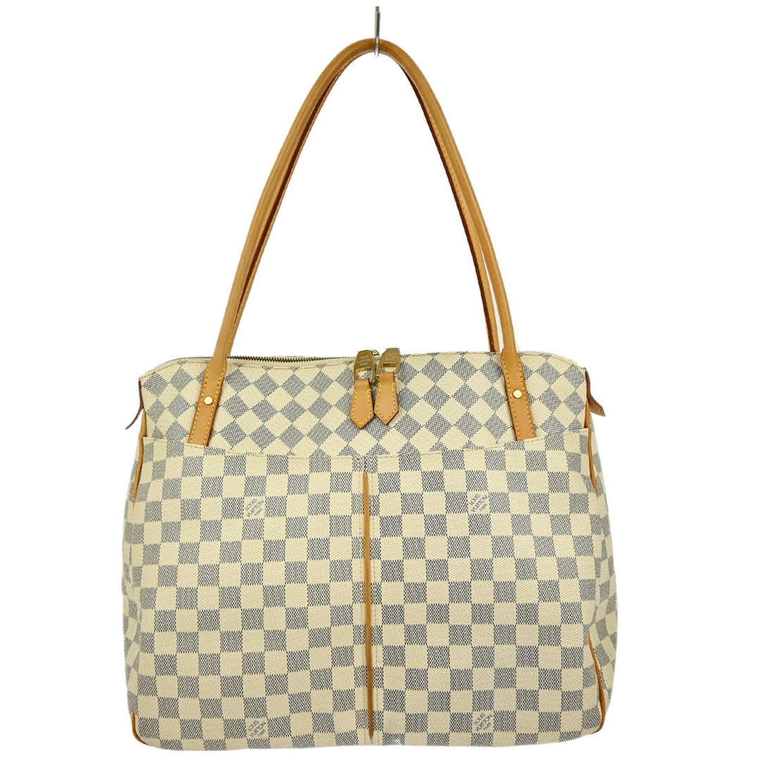 Damier Azur Canvas Figeri GM Tote by Louis Vuitton N41175: Damier Azur Canvas Figeri GM Tote by Louis Vuitton N41175 This Louis Vuitton Damier Azur FIGERI GM tote bag features the signature Damier Azur canvas leather exterior with logo accents. The bag has a 
