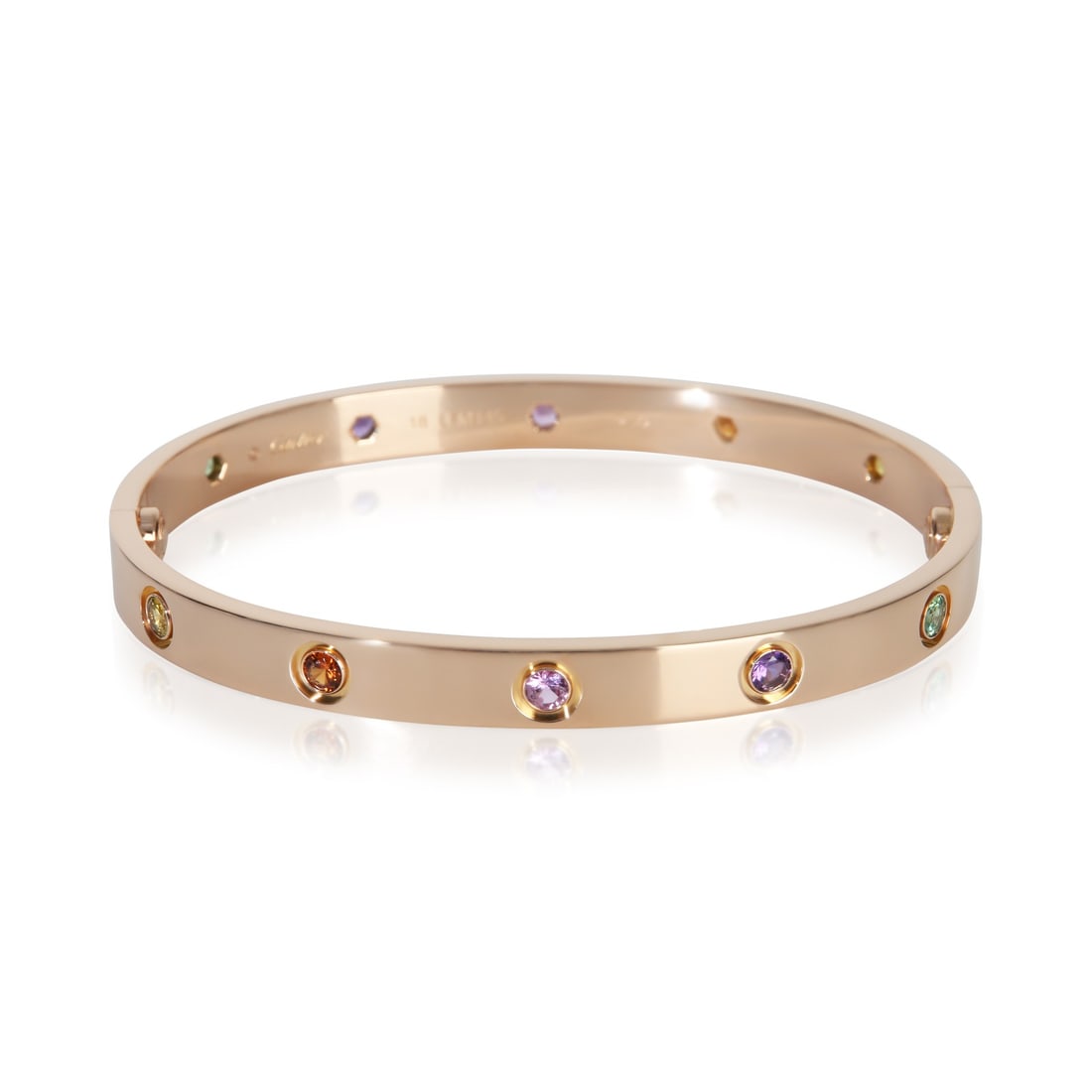 Rainbow Gemstone Love Bracelet in 18k Rose Gold by Cartier with Box and Papers (1 of 6)