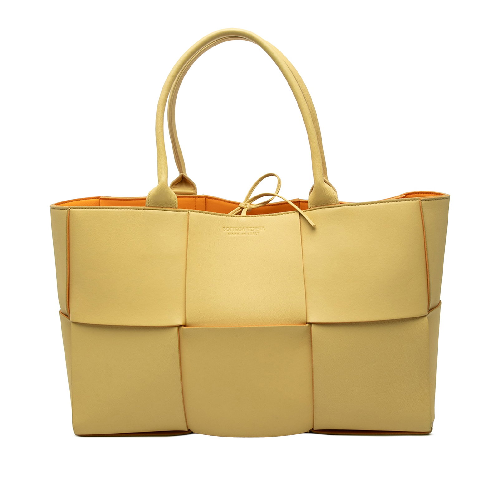 Yellow Leather Arco Tote Bag by Bottega Veneta Maxi Intrecciato Medium (1 of 8)