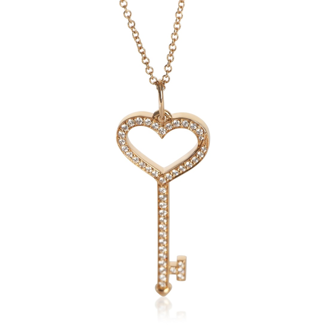 Heart Key 18k Rose Gold Diamond Pendant by Tiffany & Co. (1 of 4)
