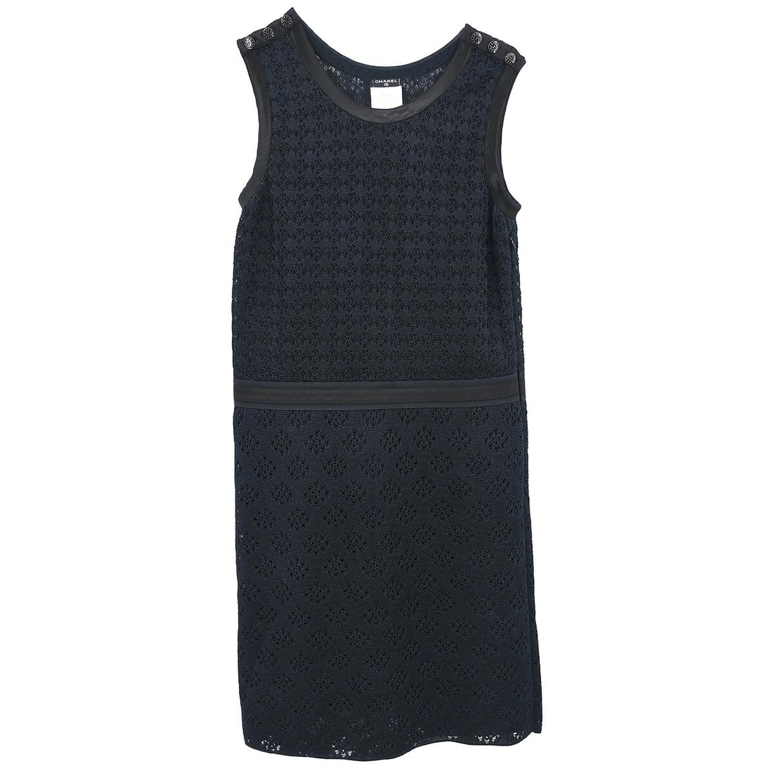 Chanel Vintage Black Silk Sleeveless Bodycon Dress #36 (1 of 10)