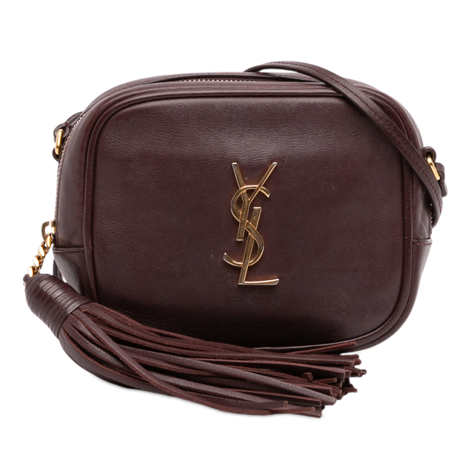 Saint Laurent Blogger Red Leather Crossbody with Monogram Detail: Saint Laurent Blogger Red Leather Crossbody with Monogram Detail This Saint Laurent Calfskin Monogram Blogger Bag is crafted from red leather and features a compact crossbody silhouette. It includes a