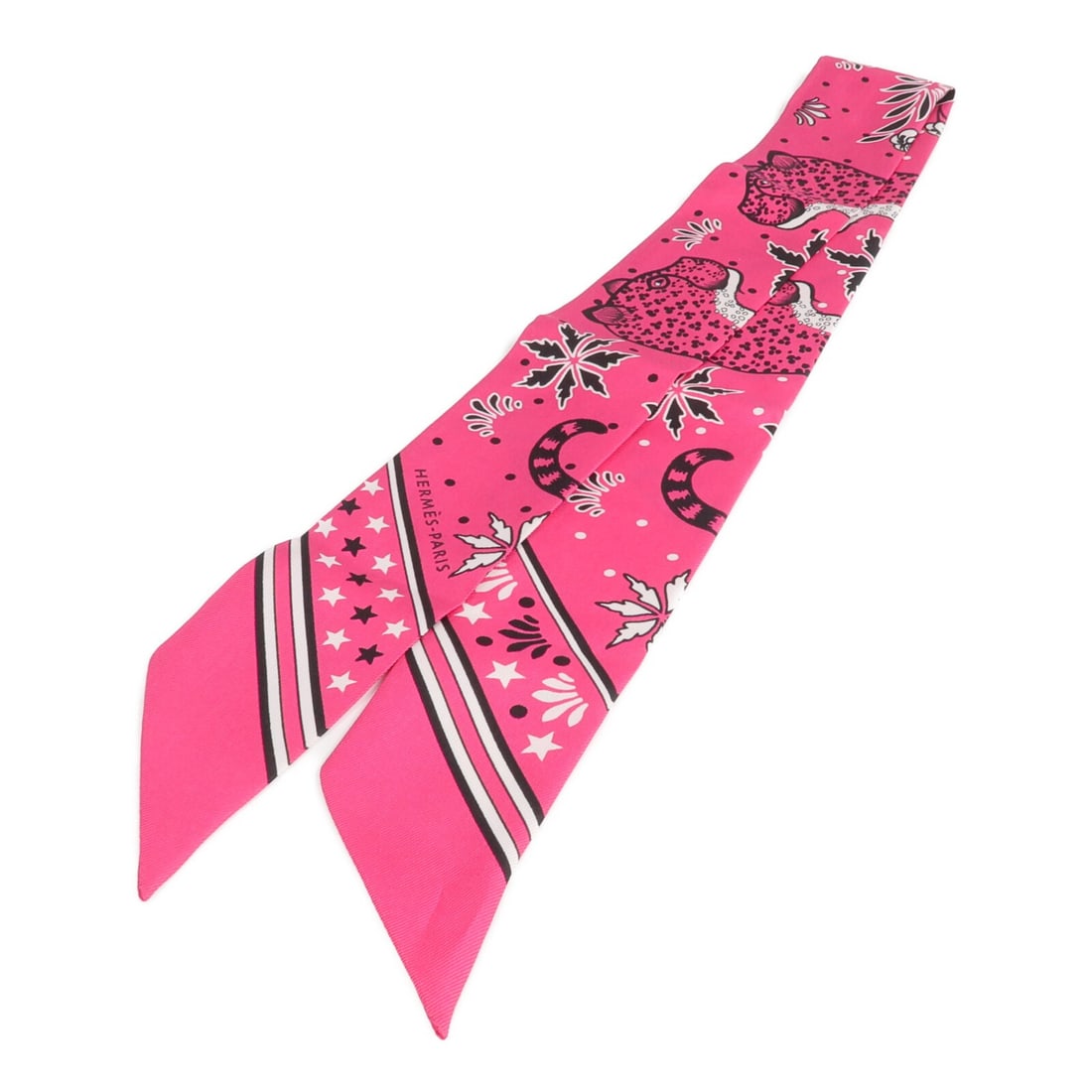 Pink Silk Twilly Scarf by Hermes for Women: Pink Silk Twilly Scarf by Hermes for Women This Hermes Twilly scarf is crafted from silk in a vibrant pink color. Designed for women, it showcases the brand's signature elegance and is made in France.