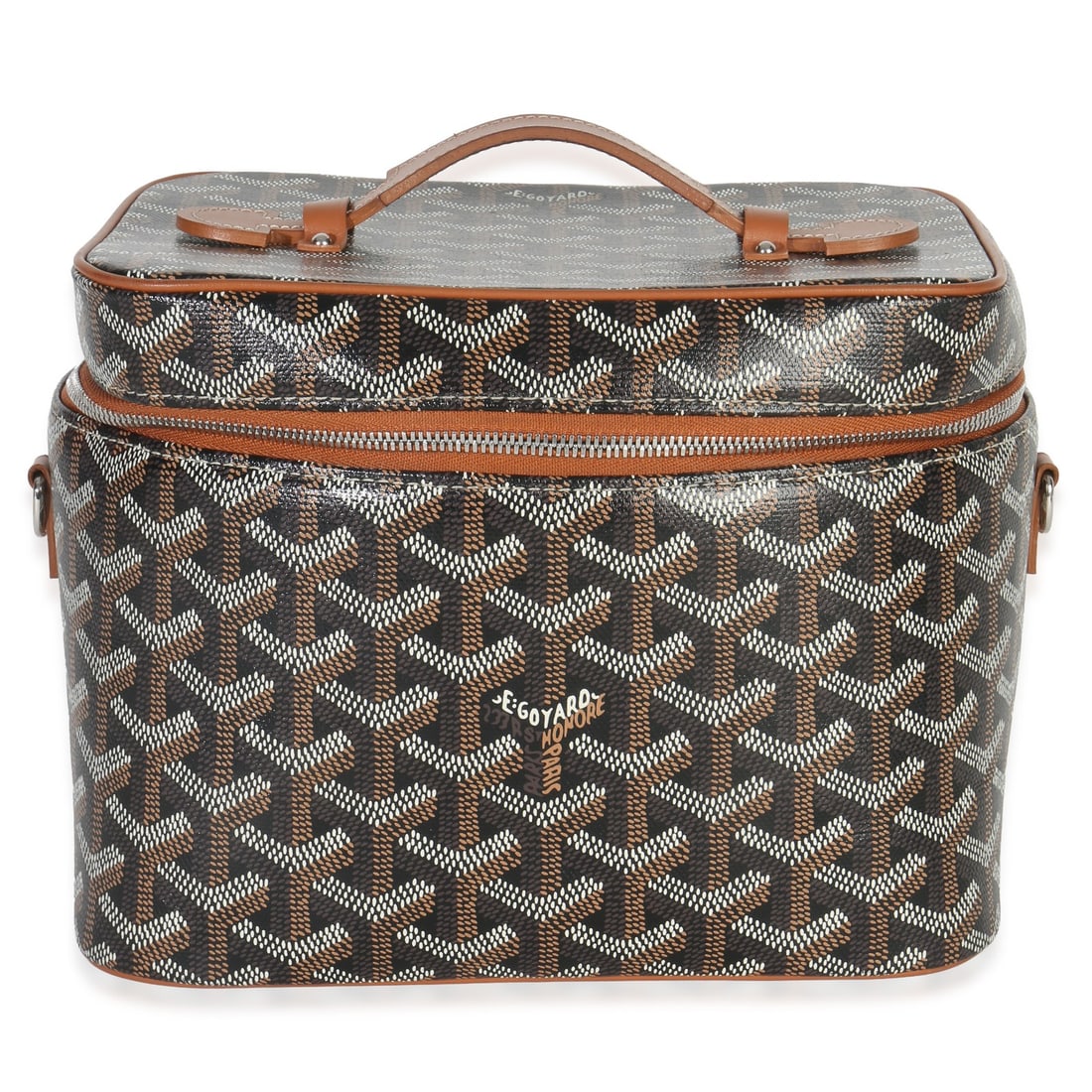 Goyard Muse Vanity Case Black Canvas Top Handle Bag with Mirror (1 of 8)