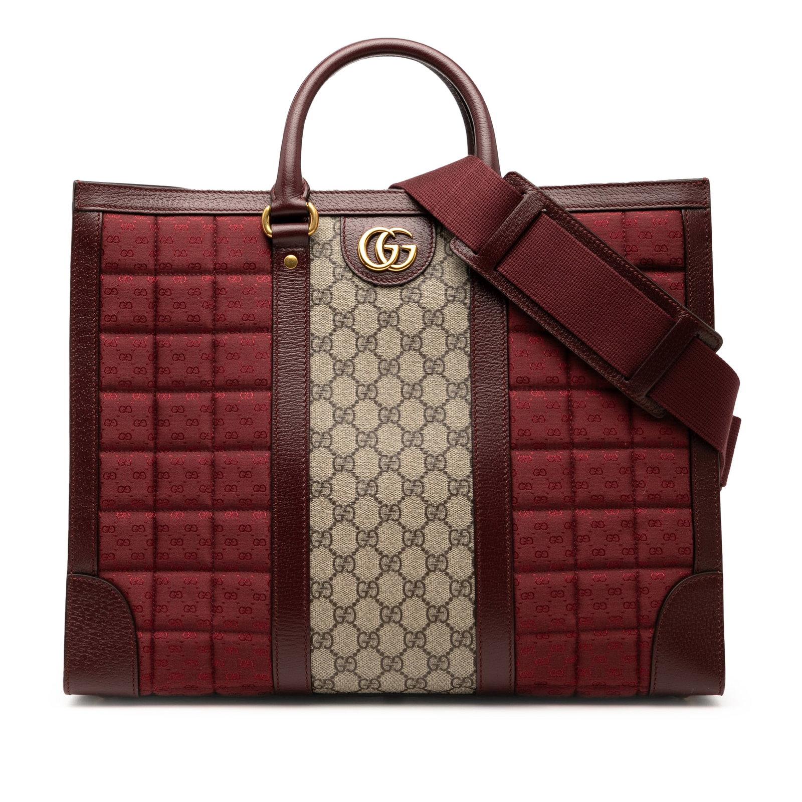 Gucci Medium GG Supreme Red Quilted Canvas Double G Tote (1 of 7)