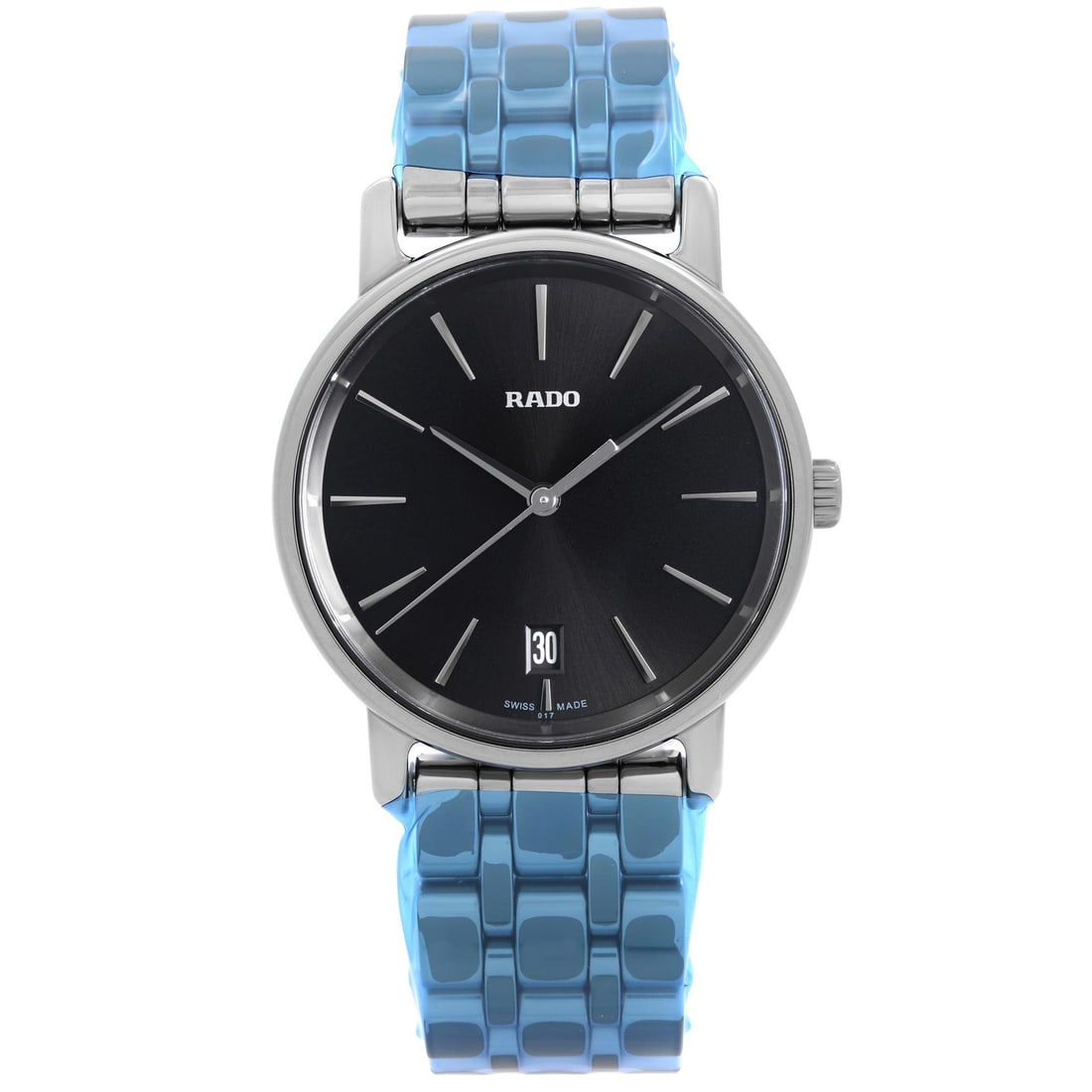 Rado DiaMaster 33mm Luxury Ceramic Black Dial Ladies Quartz Watch R14064177 (1 of 7)