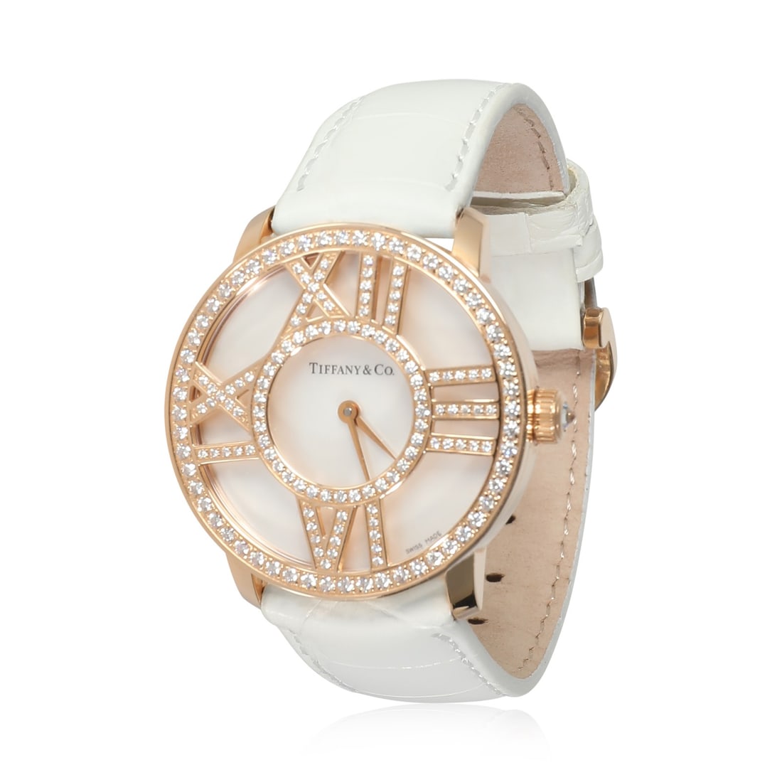 Tiffany & Co. Atlas Cocktail 18kt Rose Gold Women's Watch with Diamonds: Tiffany & Co. Atlas Cocktail 18kt Rose Gold Women's Watch with Diamonds Indulge in luxury with the Tiffany & Co. Atlas Cocktail Women's Watch, a stunning blend of elegance and sophistication. This exq