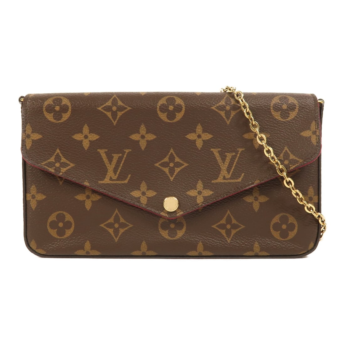 LOUIS VUITTON Pochette Felicie Chain Shoulder Bag M61276 Monogram Brown: LOUIS VUITTON Pochette Felicie Chain Shoulder Bag M61276 Monogram Brown Elevate your accessory collection with the Louis Vuitton Pochette Felicie Chain Shoulder Bag. Crafted from durable PVC coated ca