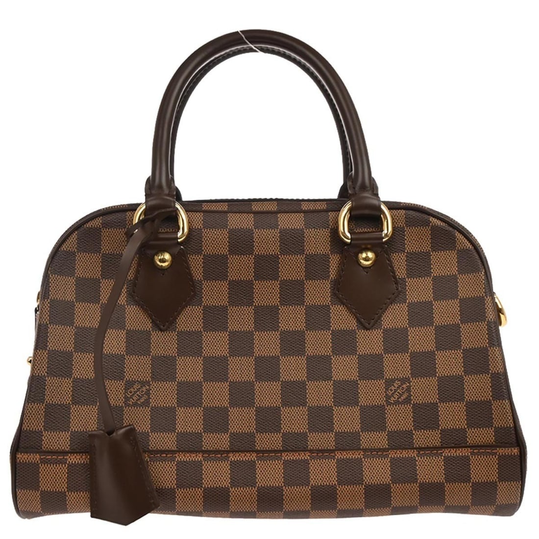 Louis Vuitton Duomo Damier Canvas Top Handle Bag Brown N60008: Louis Vuitton Duomo Damier Canvas Top Handle Bag Brown N60008 This Louis Vuitton Duomo handbag features the signature Damier canvas leather in a classic brown check pattern. With a medium size and dou