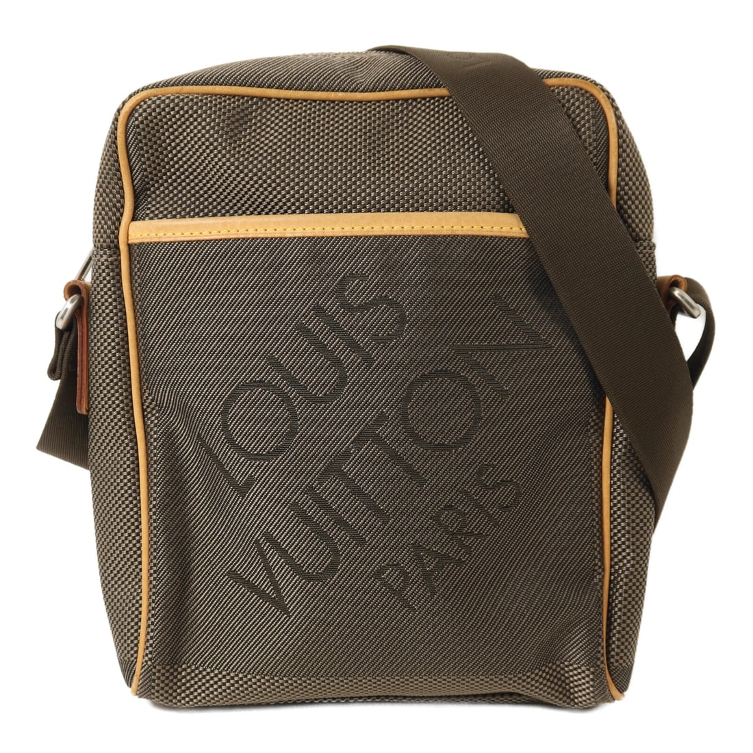 Louis Vuitton Citadin NM Brown Canvas Shoulder Bag with Silver Hardware: Louis Vuitton Citadin NM Brown Canvas Shoulder Bag with Silver Hardware This Louis Vuitton Citadin NM shoulder bag features the signature Damier Geant canvas in brown. Designed for unisex use, the bag