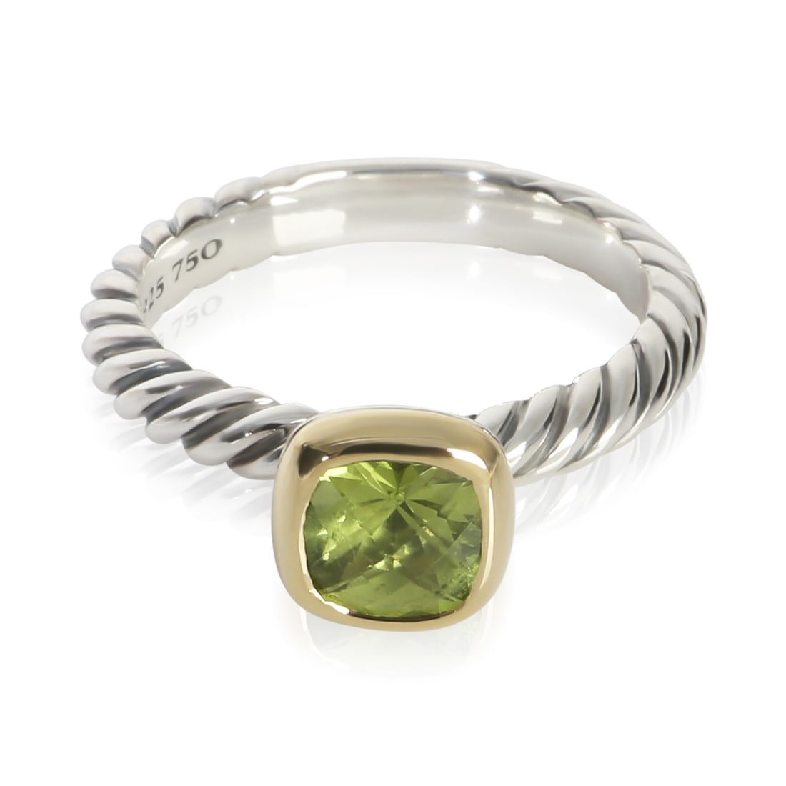Noblesse Collection Peridot Ring in 18k Gold and Silver Size 6 (1 of 4)