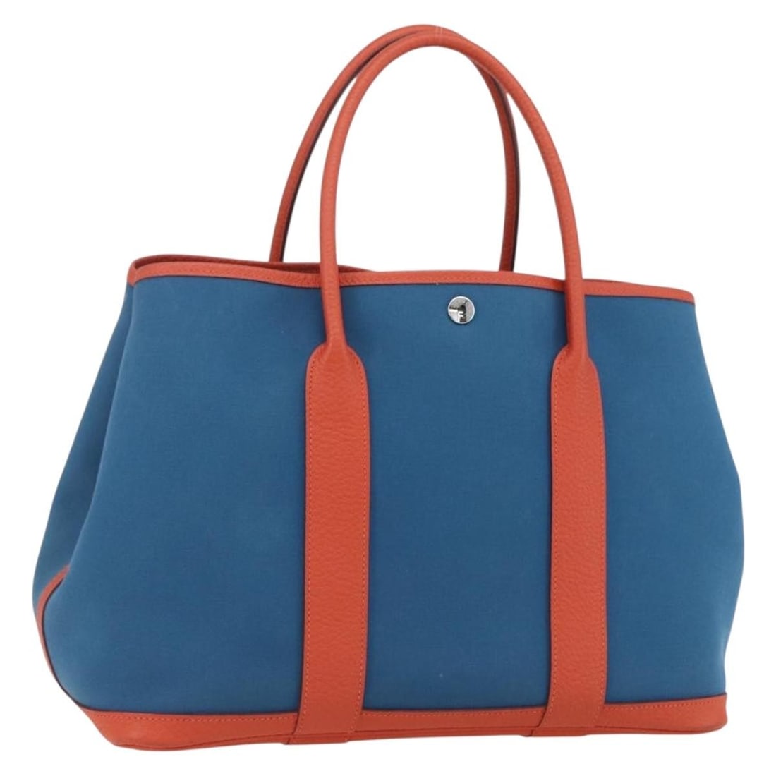 Canvas Garden Party Navy Silver Handbag by Hermes with Dust Bag (1 of 18)