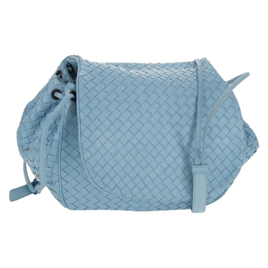 Intrecciato Blue Leather Shoulder Bag by Bottega Veneta: Intrecciato Blue Leather Shoulder Bag by Bottega Veneta This Bottega Veneta Intrecciato shoulder bag is crafted from blue leather, designed for women. It features a signature woven pattern and offers 