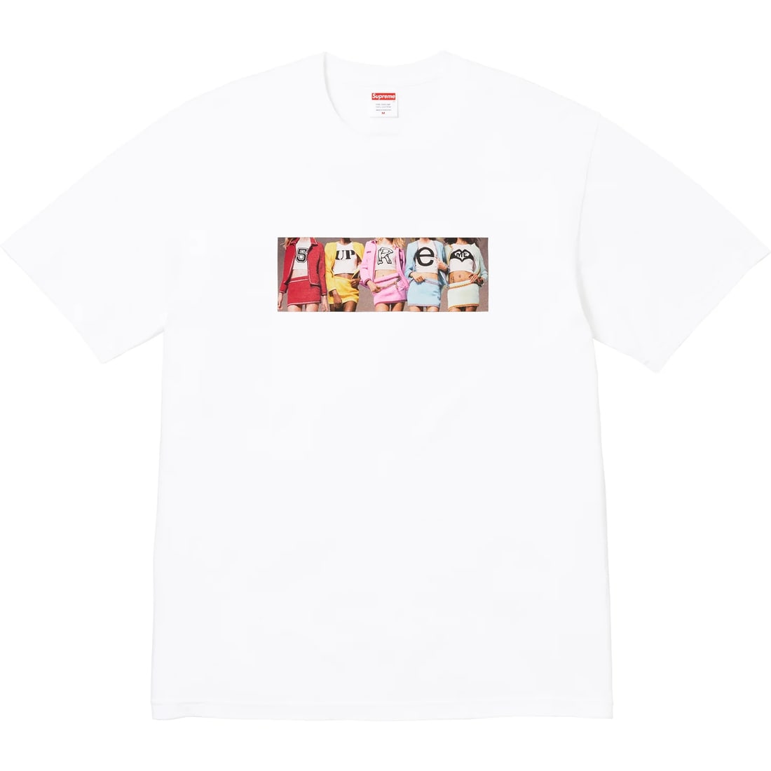 Large Supreme Girls Cotton Logo T Shirt in White (1 of 1)
