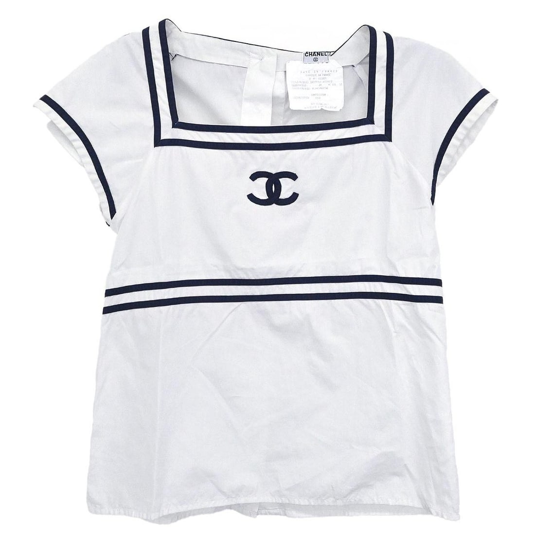 Chanel White Cotton Short Sleeve T-Shirt Size 34 (1 of 11)