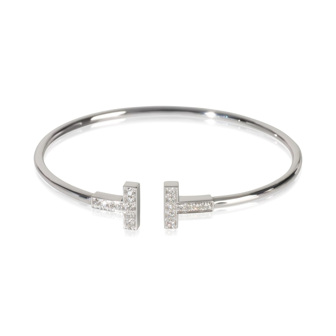 T Wire 18k White Gold Diamond Bracelet by Tiffany & Co. with Box (1 of 6)
