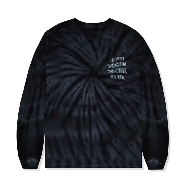 Large Not Fair Tie Dye Black Long Sleeve Shirt by Anti Social Social Club: Large Not Fair Tie Dye Black Long Sleeve Shirt by Anti Social Social Club This Anti Social Social Club Not Fair Tie Dye Black Long Sleeve Tee features a distinctive tie dye pattern in black. It is an 