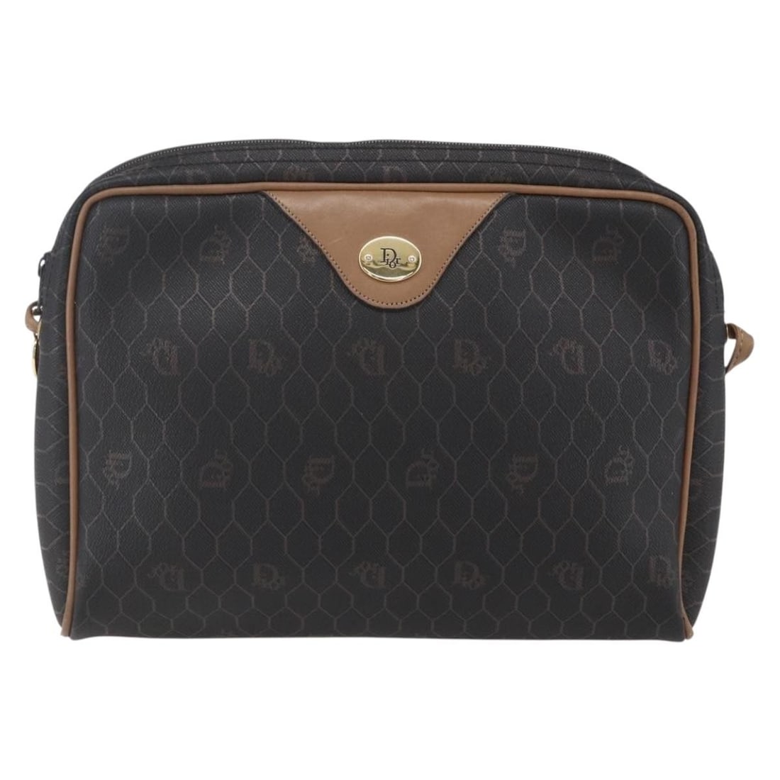 Vintage Honeycomb Canvas Shoulder Bag by Christian Dior Black France: Vintage Honeycomb Canvas Shoulder Bag by Christian Dior Black France This Christian Dior vintage Honeycomb shoulder bag is crafted from black canvas and designed for women. Made in France, it features
