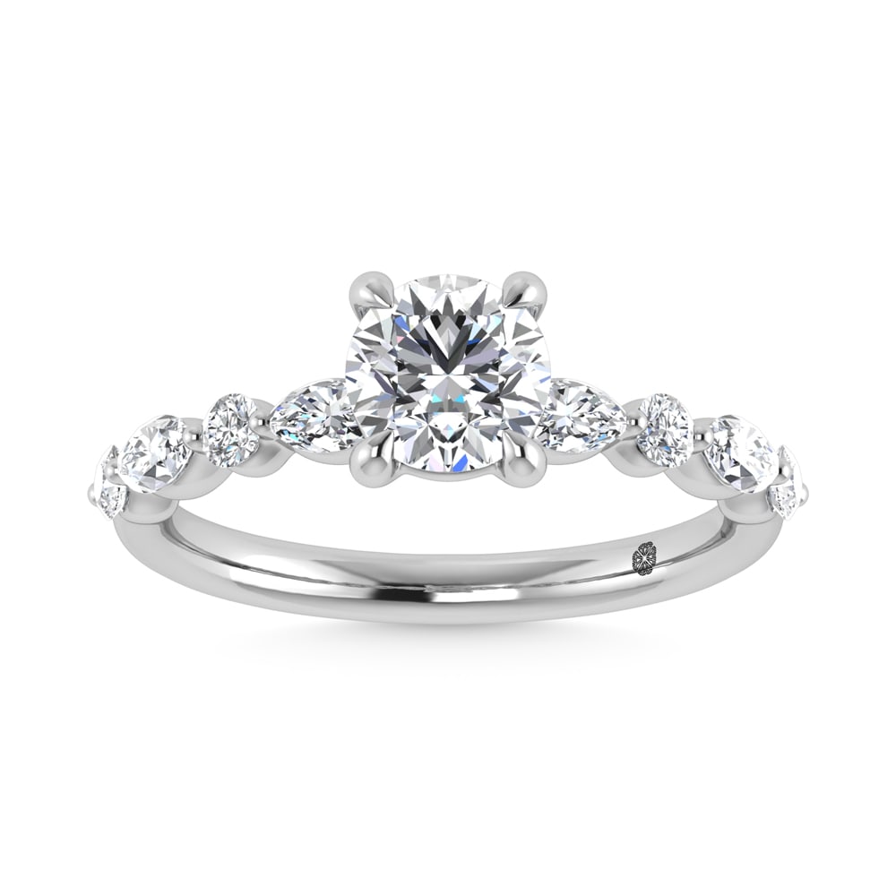 14K White Gold Lab Grown Diamond 1 1/3 Ct.Tw. Engagement Ring (Center 1 ct) (1 of 4)