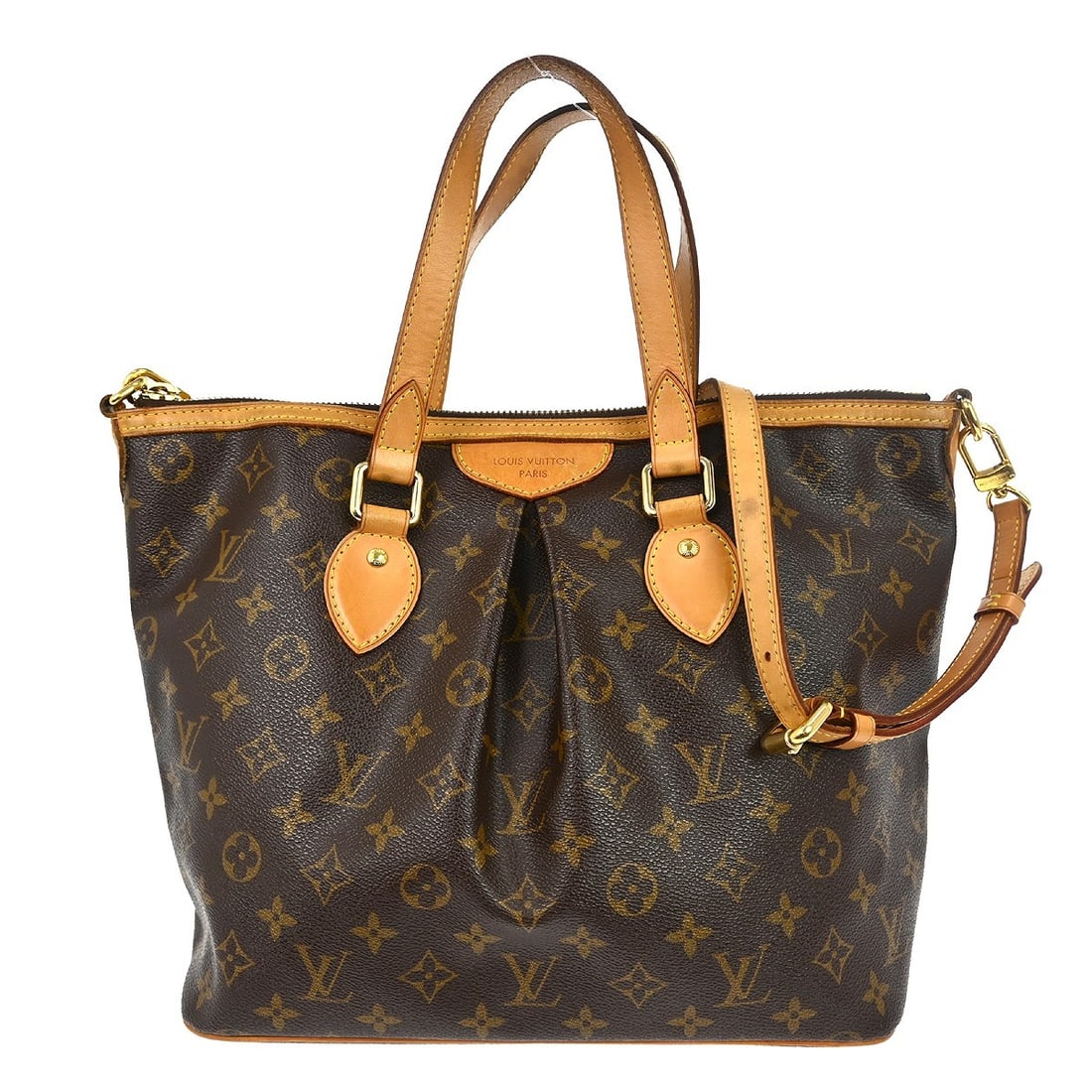 Louis Vuitton Palermo PM Monogram Canvas Medium Brown 2Way Tote Handbag: Louis Vuitton Palermo PM Monogram Canvas Medium Brown 2Way Tote Handbag This Louis Vuitton Monogram Palermo PM is a medium-sized 2-way tote bag crafted from monogram canvas leather with brown handles 