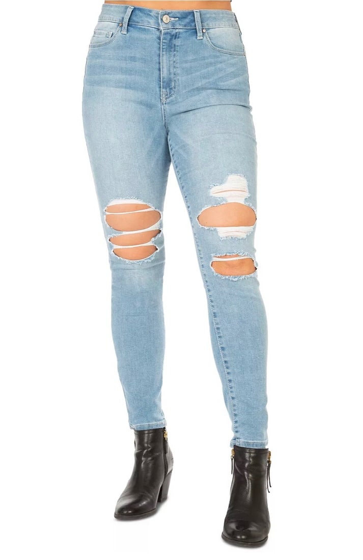 REWASH Juniors Stevie Ripped High Rise Skinny Jeans Size 1 Blue: REWASH Juniors Stevie Ripped High Rise Skinny Jeans Size 1 Blue Introducing the REWASH Juniors' Stevie Ripped High Rise Skinny Jeans, size 1. These stylish jeans combine a trendy ripped design with a 