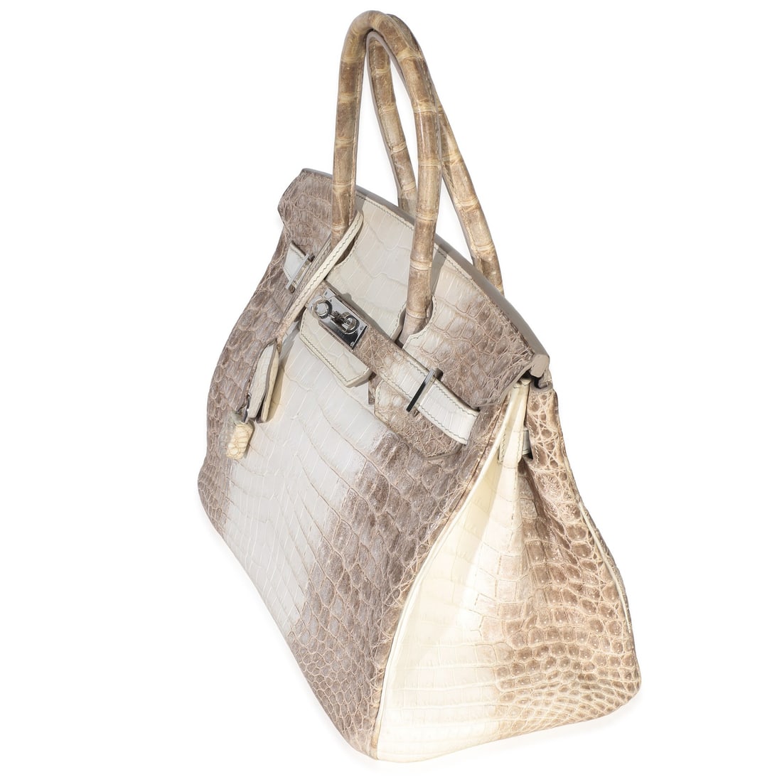 Hermes Birkin 30 Blanc Matte Niloticus Crocodile Silver Hardware Top Handle Bag - 3