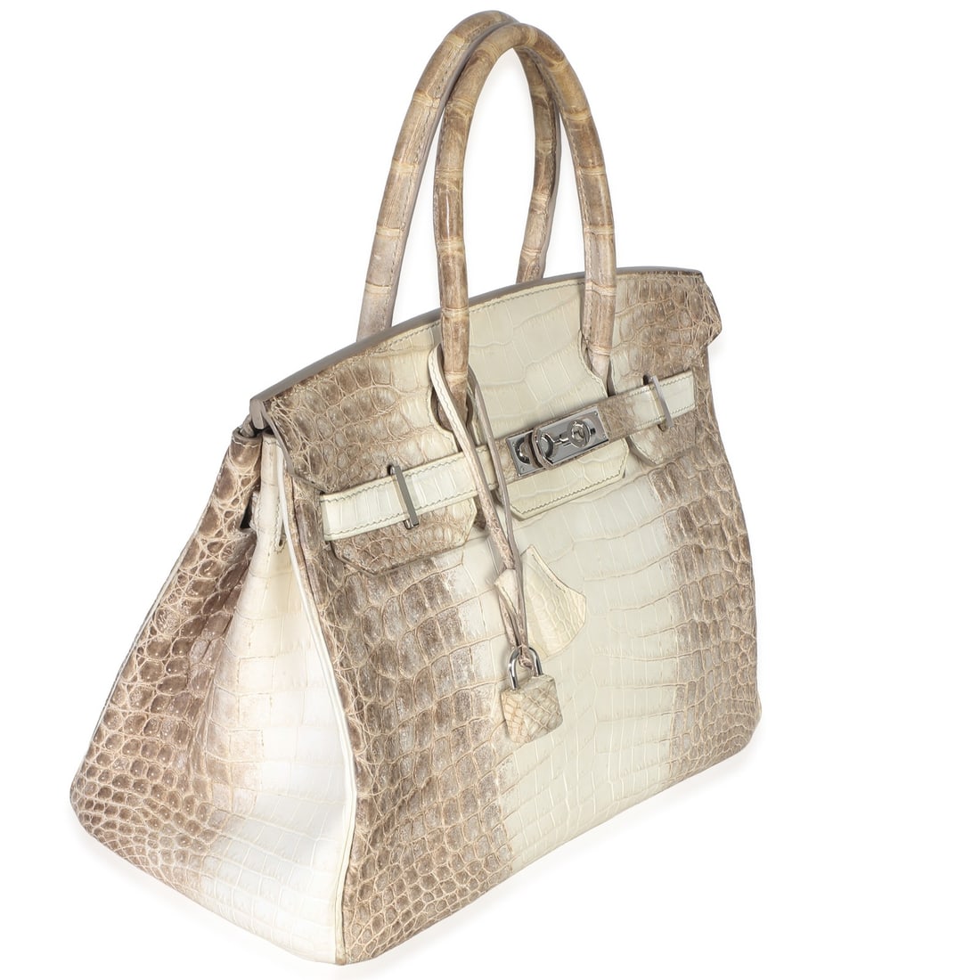 Hermes Birkin 30 Blanc Matte Niloticus Crocodile Silver Hardware Top Handle Bag - 4