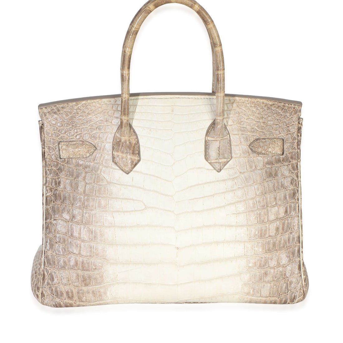 Hermes Birkin 30 Blanc Matte Niloticus Crocodile Silver Hardware Top Handle Bag - 5